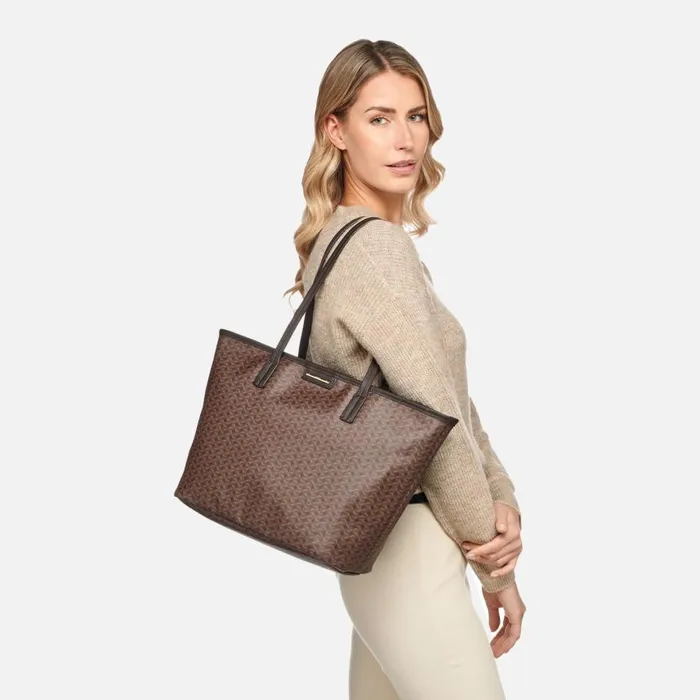 Woman Geox Bags GARDREN S WOMAN Dark Brown Shoulder Bag Dark Brown