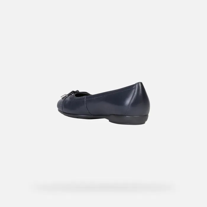 Woman Geox Ballerinas ANNYTAH D Leather Ballerina Flats Navy Woman Geox Navy