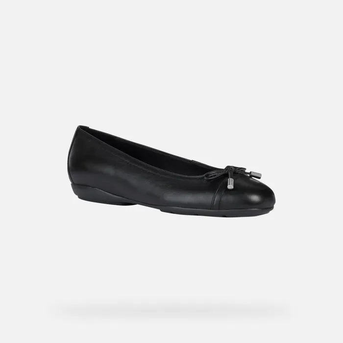Woman Geox Ballerinas ANNYTAH Women039s Black Leather Ballerina Flats SS Black