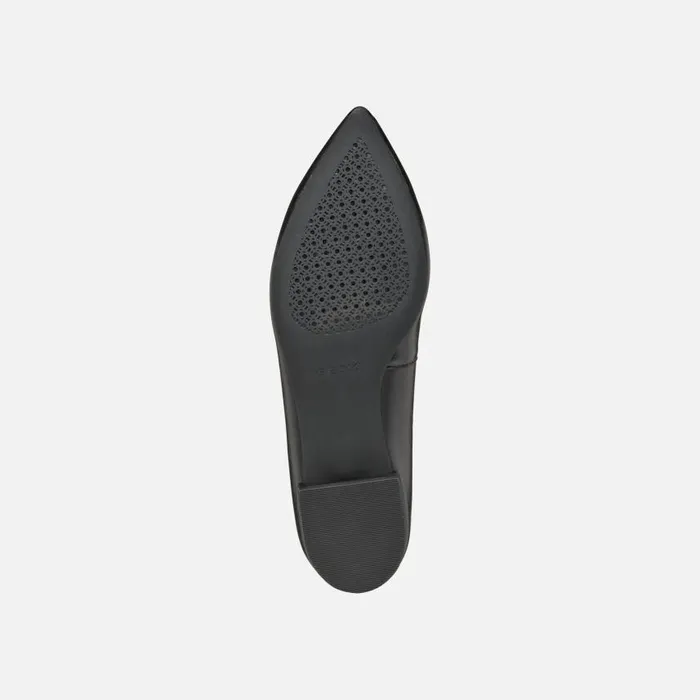 Woman Geox Ballerinas CHARYSSA WOMAN Black Leather Ballerina Flats Black