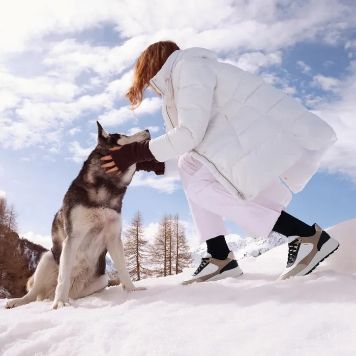 Woman Geox Down Jackets DALYLA WOMAN Blanc De Blanc Fulllength Quilted Coat Blanc De Blanc