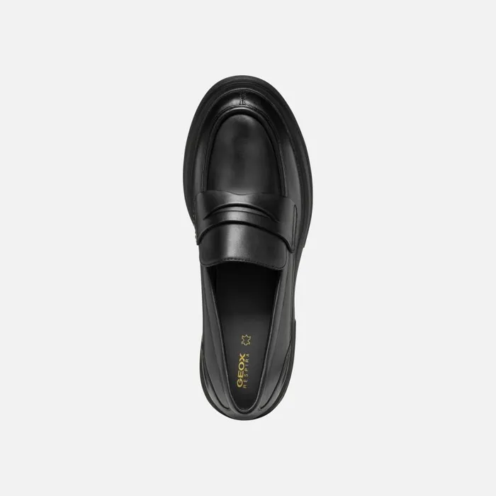 Woman Geox Heels SPHERICA EC15 WOMAN Black Heeled Loafers Black