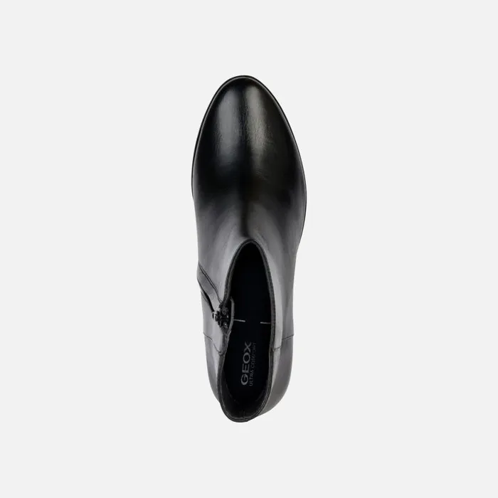 Woman Geox Heels WALK PLEASURE Medium Heel Ankle Boots Black Woman Geox Black