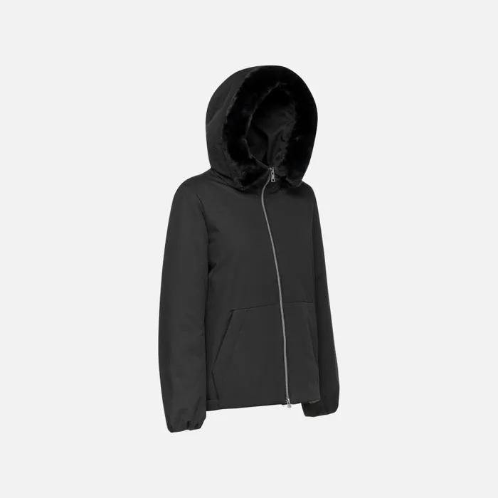 Woman Geox Jackets DIAMOND WOMAN Black Short Parka Black