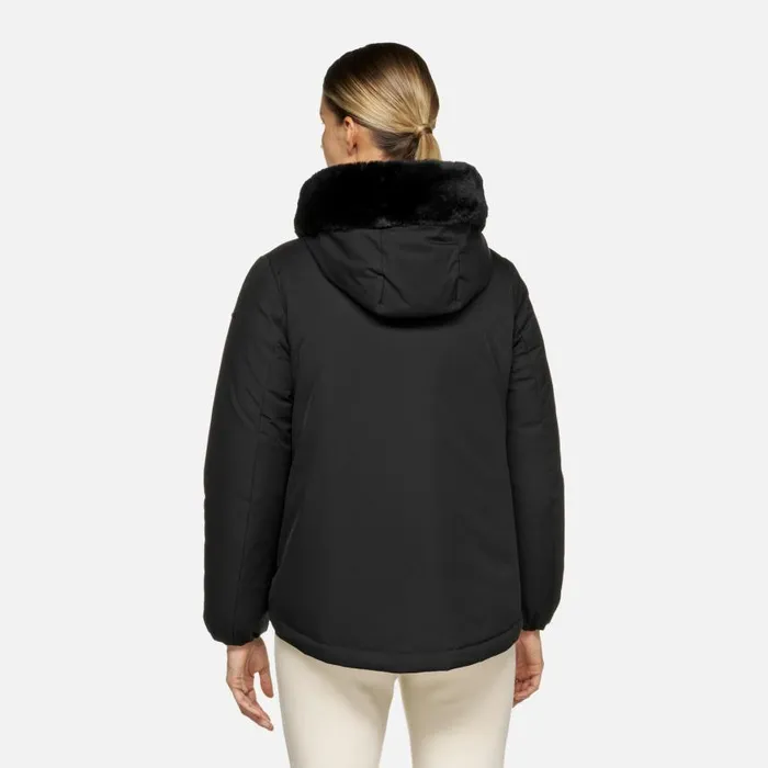 Woman Geox Jackets DIAMOND WOMAN Black Short Parka Black