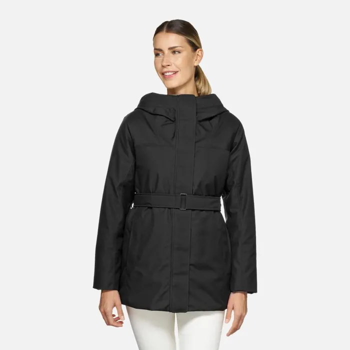 Woman Geox Jackets GENDRY ABX WOMAN Black Short Parka Black