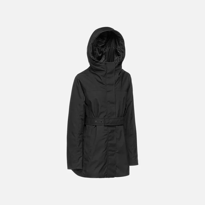 Woman Geox Jackets GENDRY ABX WOMAN Black Short Parka Black