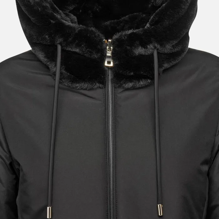 Woman Geox Jackets KAULA WOMAN BlackBlack Reversible Jacket Blackblack