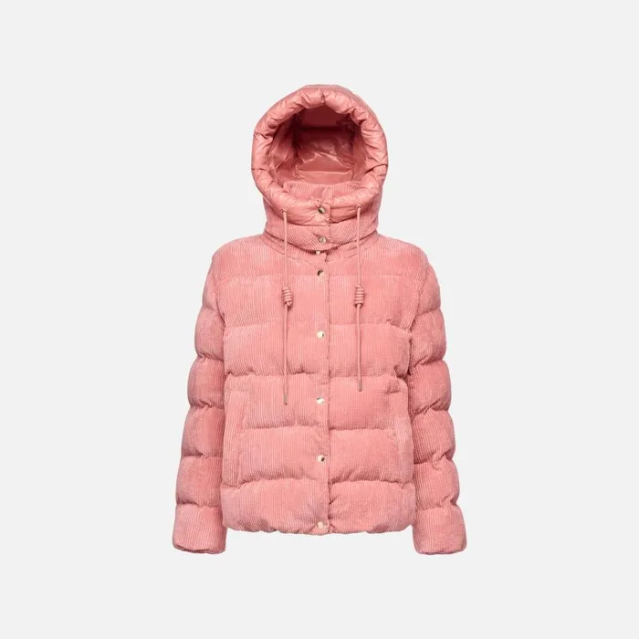 Woman Geox Jackets LOISIA WOMAN Dusty Rose Quilted Jacket Dusty Rose