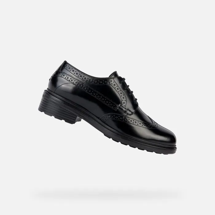 Woman Geox Lace Ups And Brogues WALK PLEASURE B LaceUp Shoes Black Woman Geox Black