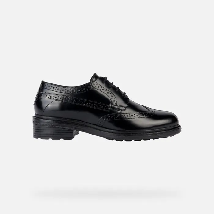 Woman Geox Lace Ups And Brogues WALK PLEASURE B LaceUp Shoes Black Woman Geox Black