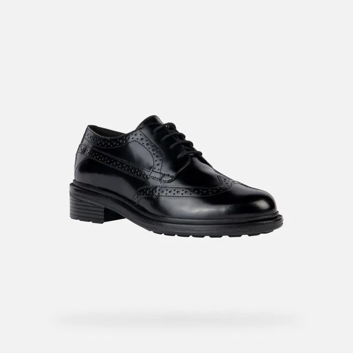 Woman Geox Lace Ups And Brogues WALK PLEASURE B LaceUp Shoes Black Woman Geox Black