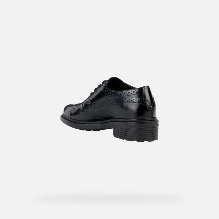Woman Geox Lace Ups And Brogues WALK PLEASURE B LaceUp Shoes Black Woman Geox Black