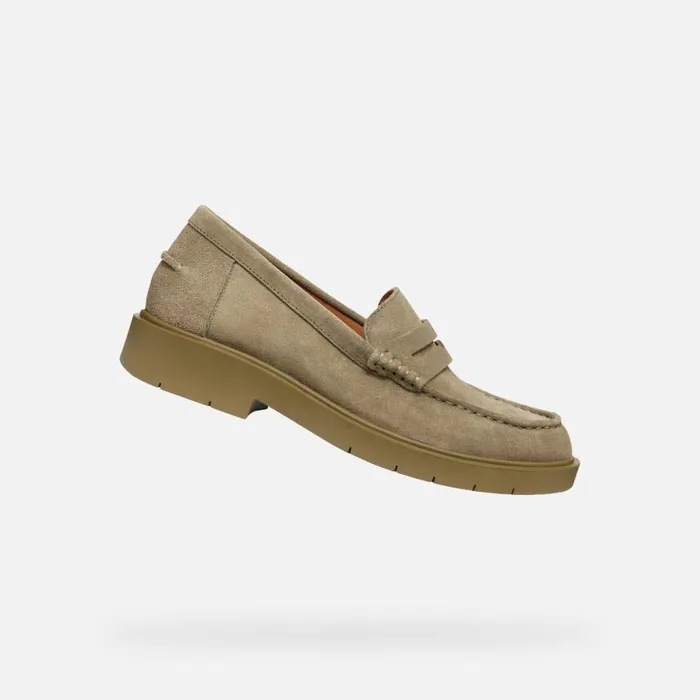Woman Geox Loafers SPHERICA EC1 WOMAN Musk Suede Loafers Musk