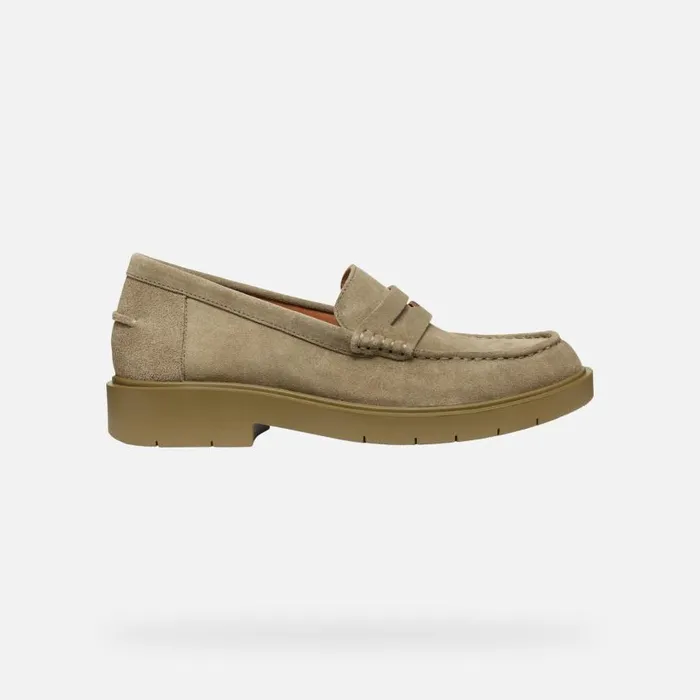 Woman Geox Loafers SPHERICA EC1 WOMAN Musk Suede Loafers Musk