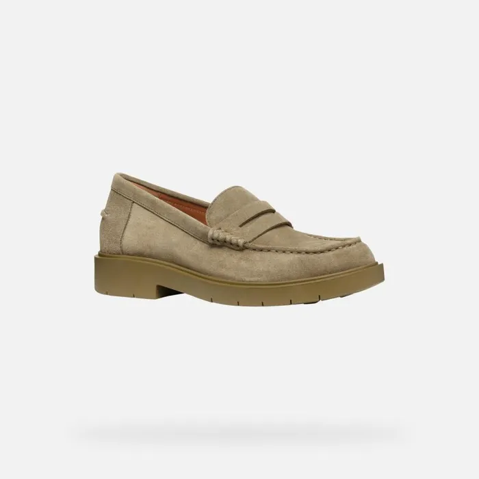Woman Geox Loafers SPHERICA EC1 WOMAN Musk Suede Loafers Musk