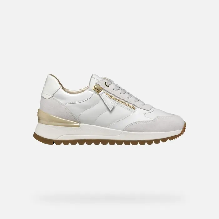 Woman Geox Sneakers DESYA WOMAN WhiteOff White Low Top Sneakers Whiteoff White
