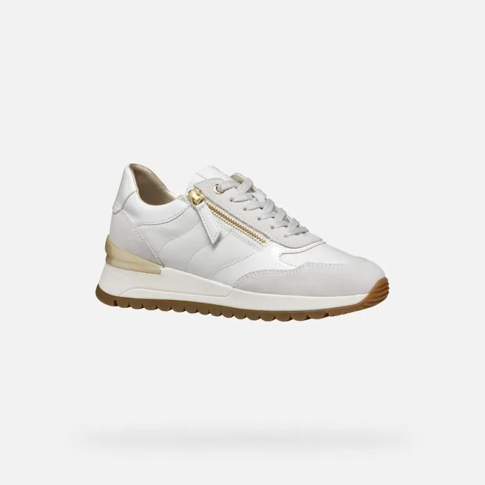 Woman Geox Sneakers DESYA WOMAN WhiteOff White Low Top Sneakers Whiteoff White