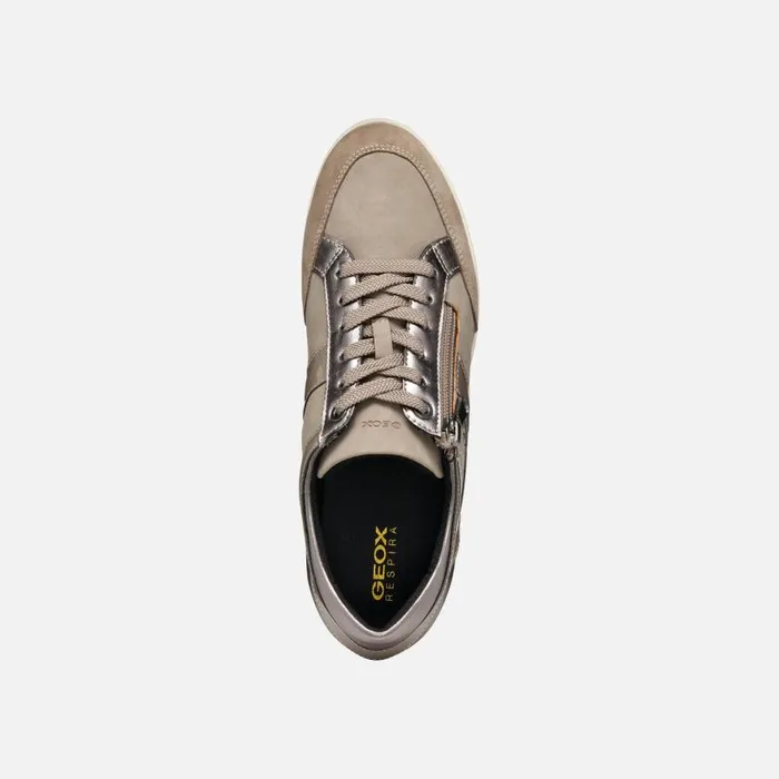 Woman Geox Sneakers MYRIA WOMAN GunTaupe Low Top Sneakers Guntaupe