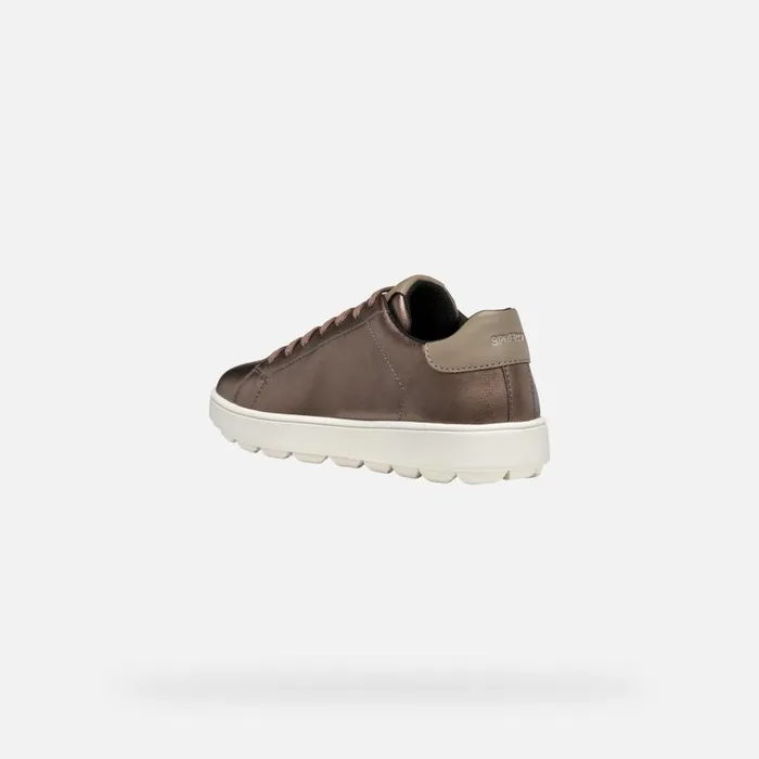 Woman Geox Sneakers SPHERICA ECUB1 WOMAN Dark BeigeTaupe Low Top Sneakers Dark Beigetaupe