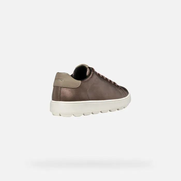 Woman Geox Sneakers SPHERICA ECUB1 WOMAN Dark BeigeTaupe Low Top Sneakers Dark Beigetaupe