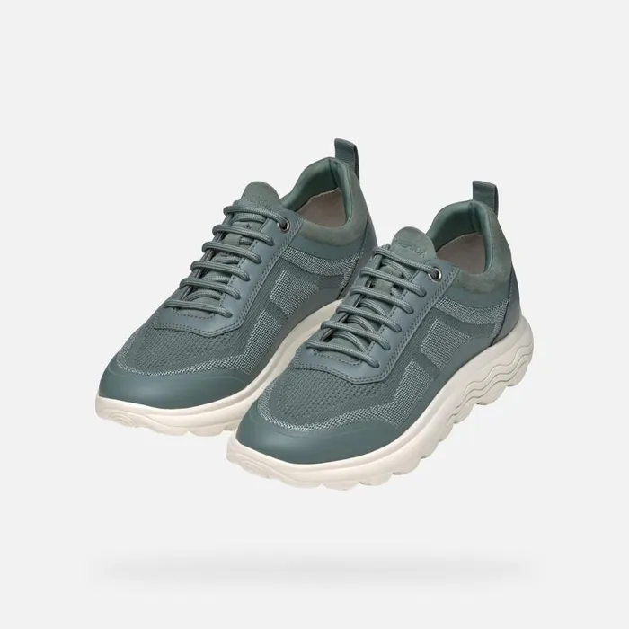 Woman Geox Sneakers SPHERICA WOMAN Sage Low Top Sneakers Sage