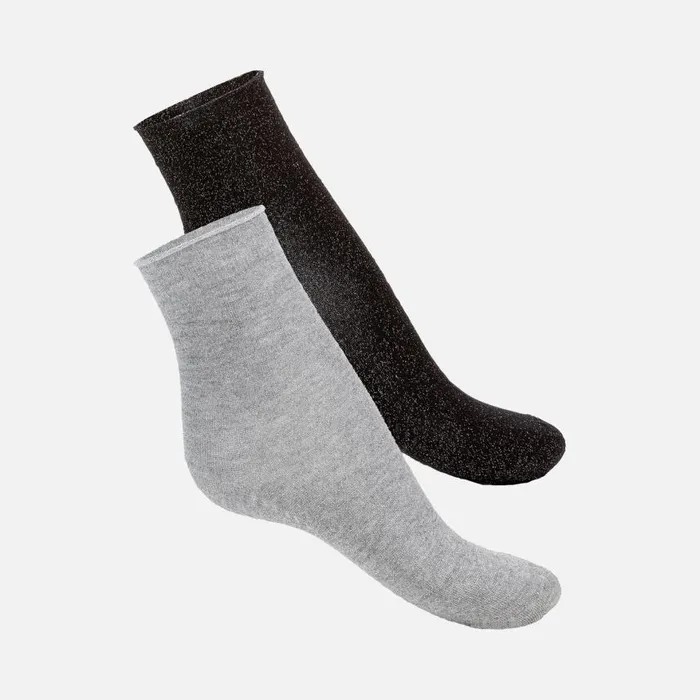 Woman Geox Socks SHORT 2PACK Short Socks Black Woman FW Blackgrey