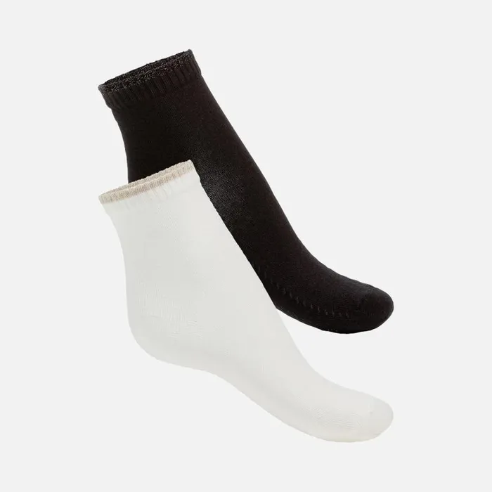 Woman Geox Socks SHORT 2PACK Short Socks Black Woman Geox Blackcream White