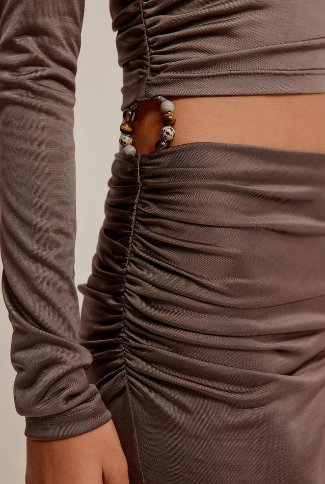 Woman Venroy Dresses Draped Beaded Buckle Dress