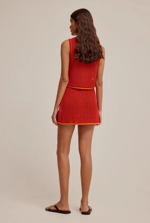 Woman Venroy Knitwear Crochet Knit Tank Top