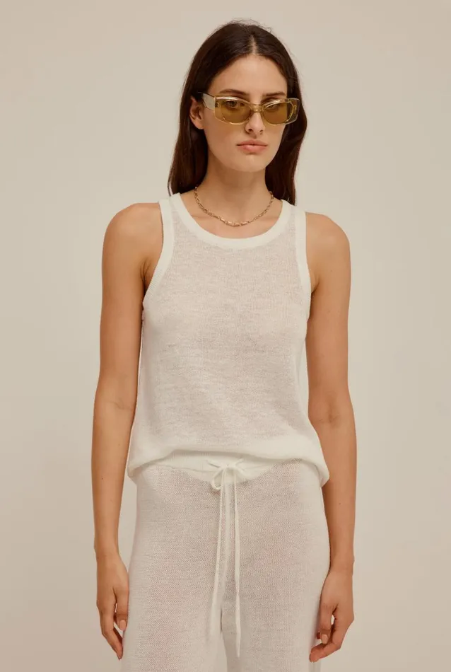 Woman Venroy Knitwear Linen Knitted Tank