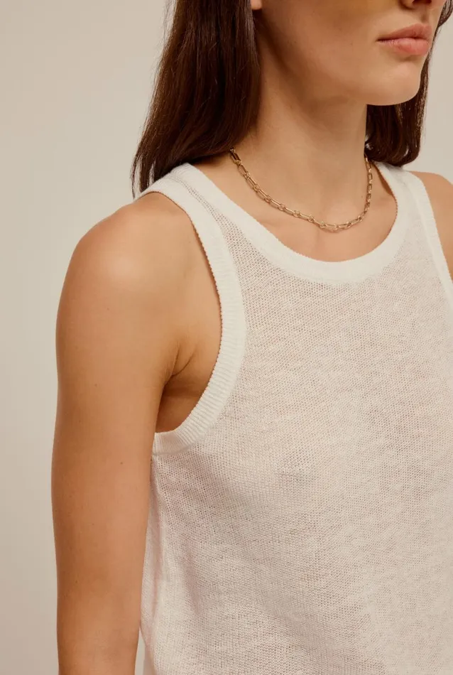 Woman Venroy Knitwear Linen Knitted Tank