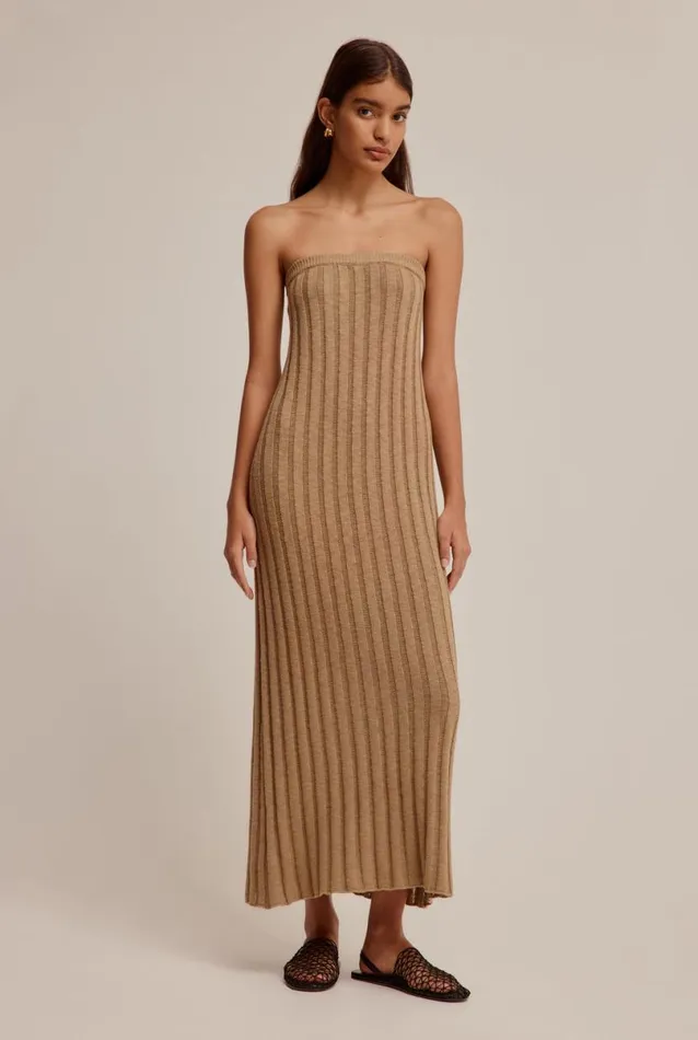 Woman Venroy Knitwear Rib Knit Tube Dress