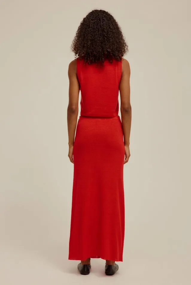 Woman Venroy Knitwear Rib Knitted Skirt
