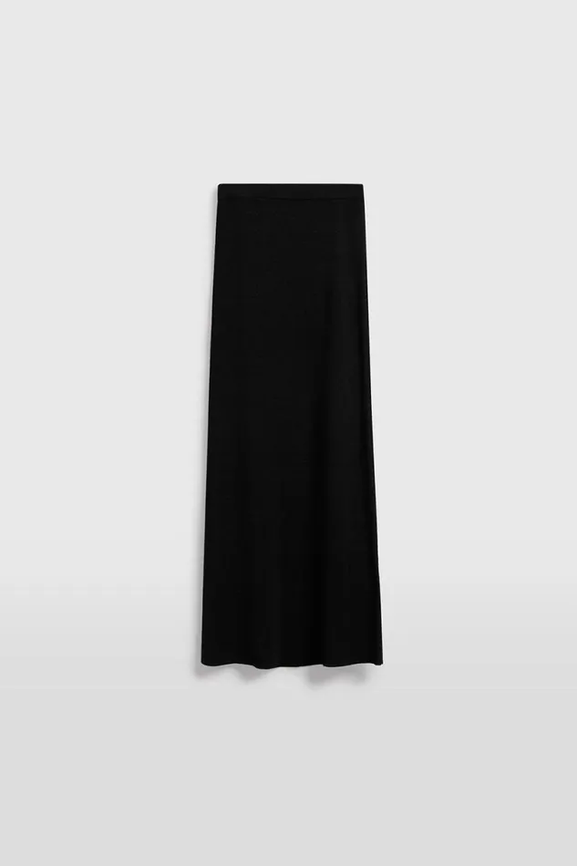 Woman Venroy Knitwear Rib Knitted Skirt