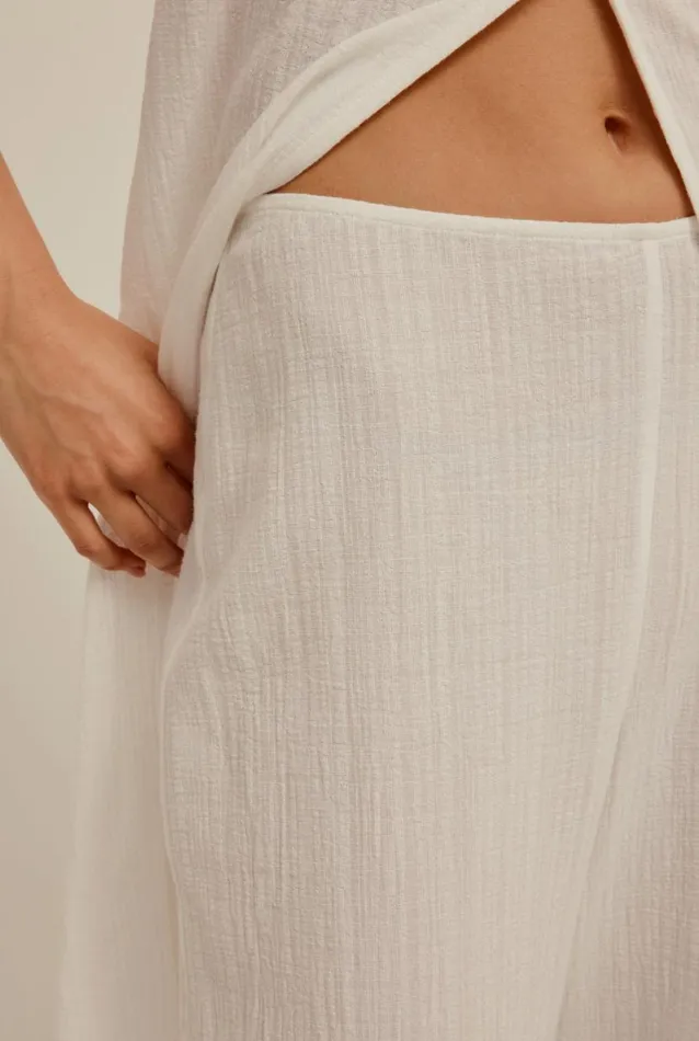 Woman Venroy Pants Crinkle Cotton Relaxed Trouser