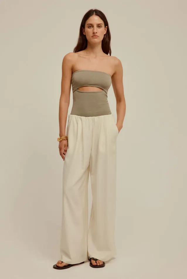 Woman Venroy Pants Relaxed Wool Wide Leg Trouser