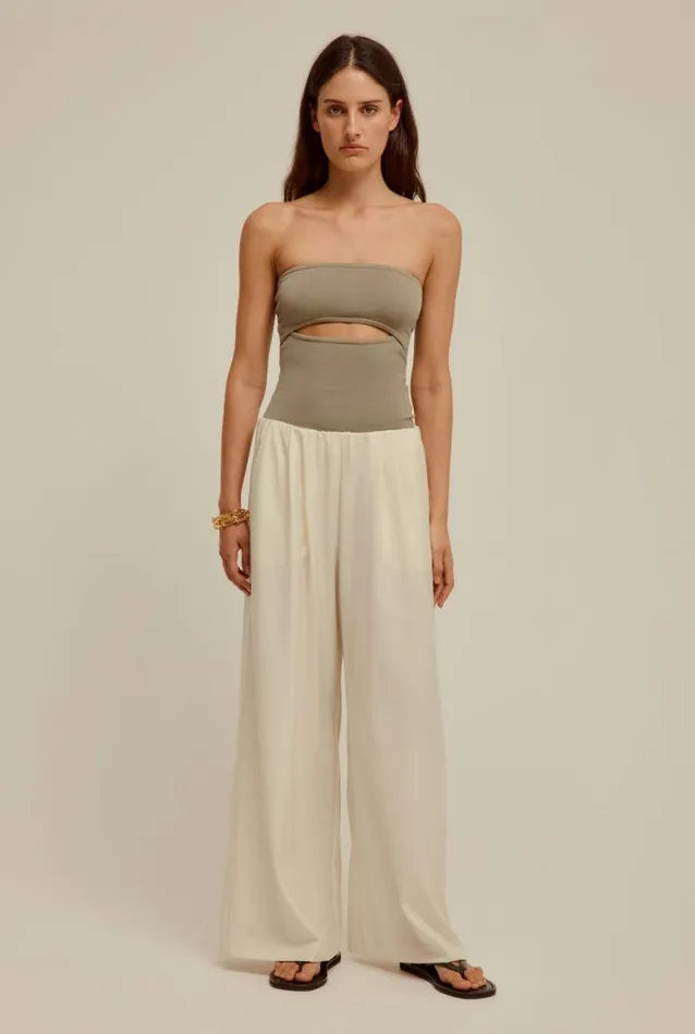 Woman Venroy Pants Relaxed Wool Wide Leg Trouser