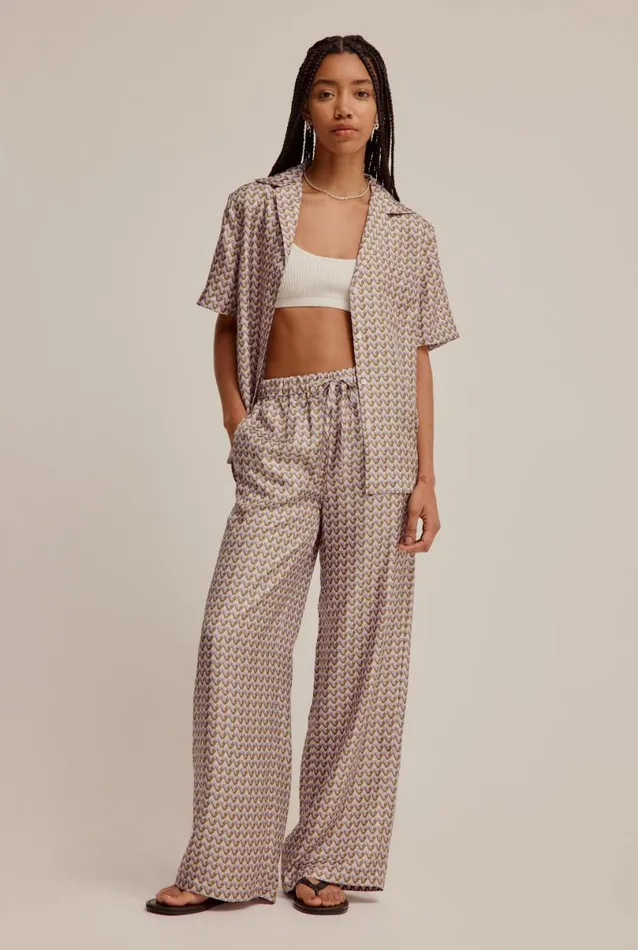Woman Venroy Pants Silk Wide Leg Pant