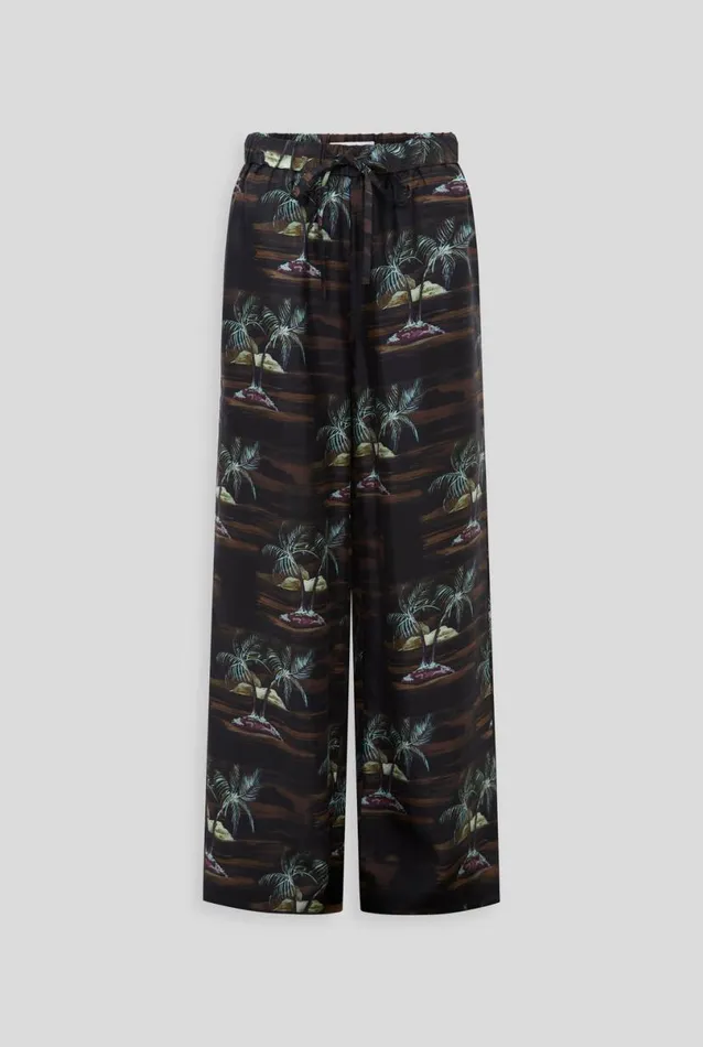 Woman Venroy Pants Silk Wide Leg Pant