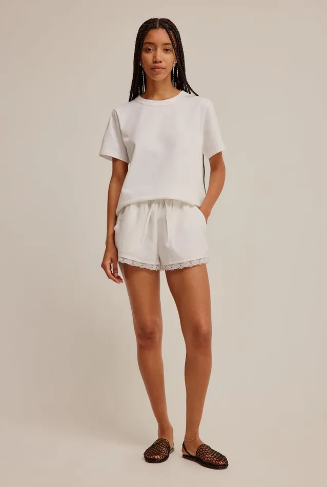 Woman Venroy Shorts Lace Trim High Waisted Short