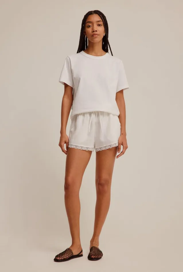 Woman Venroy Shorts Lace Trim High Waisted Short
