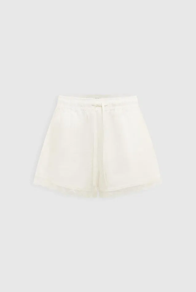 Woman Venroy Shorts Lace Trim High Waisted Short