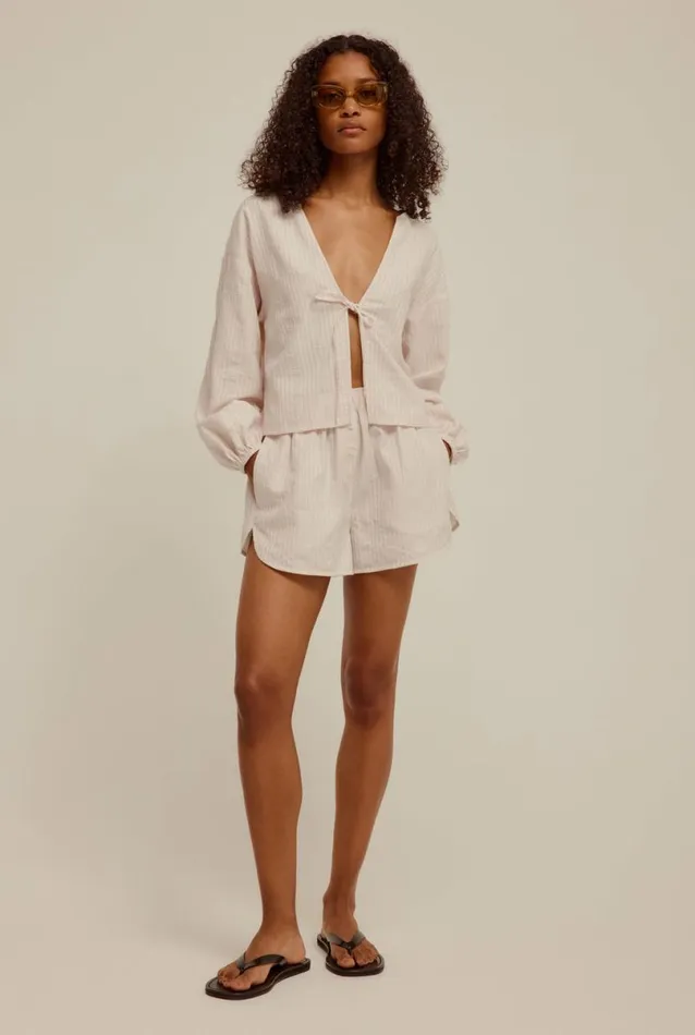 Woman Venroy Shorts Woven Stripe Boxer Short