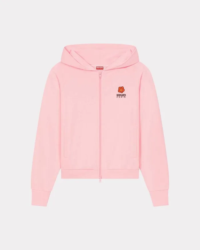 Women 039Boke Flower039 Embroidered Zipped Hoodie Faded Pink Kenzo Sweatshirts And Hoodies Women 039Boke Flower039 Embroidered Zipped Hoodie Faded Pink Kenzo Sweatshirts And Hoodies