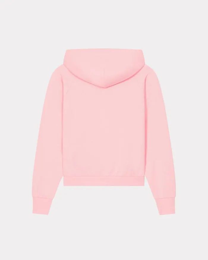 Women 039Boke Flower039 Embroidered Zipped Hoodie Faded Pink Kenzo Sweatshirts And Hoodies