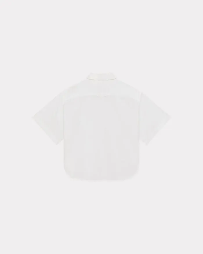 Women 039Boke Flower 20039 Embroidered Cropped Shirt White Kenzo Shirts And Tops