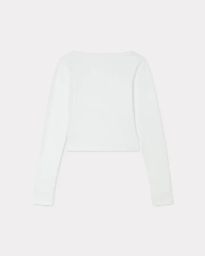 Women 039Boke Flower 20039 Embroidered Long Sleeves Tshirt White Kenzo Tshirts And Polos