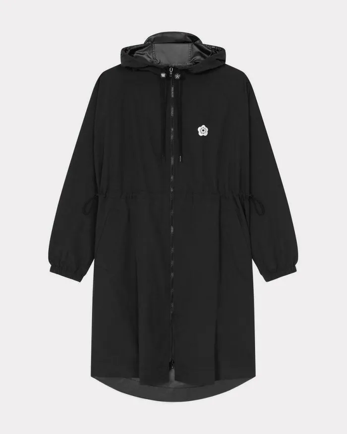 Women 039Boke Flower 20039 Long Windbreaker Black Kenzo Jackets And Coats