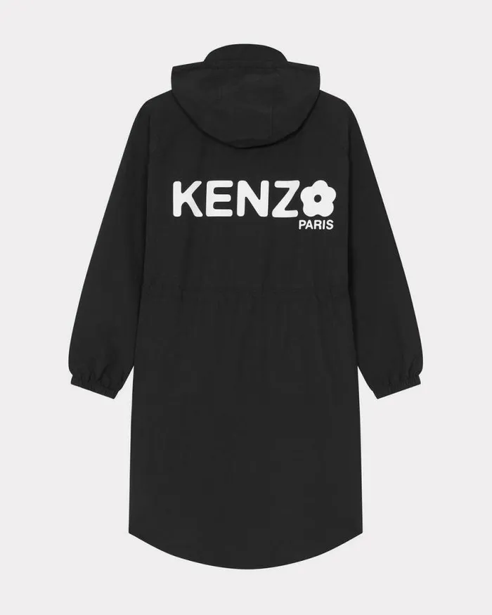 Women 039Boke Flower 20039 Long Windbreaker Black Kenzo Jackets And Coats